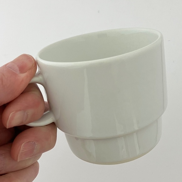 Flat Cup & Saucer Set Bauhaus White by TREND PACIFIC - RARE find - Picture 13 of 14